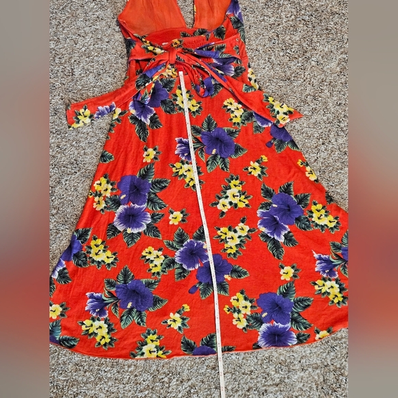 2000s Free People Brightly Colored Floral Coctail Dress - Picture 10 of 12